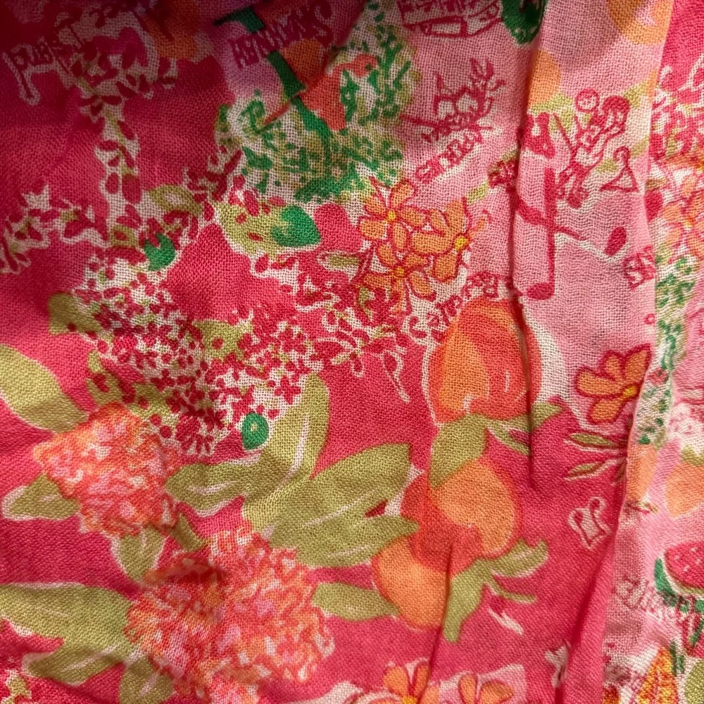 Lilly Pulitzer Lilly Loves Georgia Murfee Scarf Silk Cashmere Tassel Pink